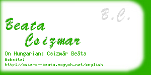 beata csizmar business card