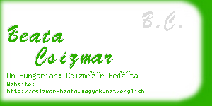 beata csizmar business card
